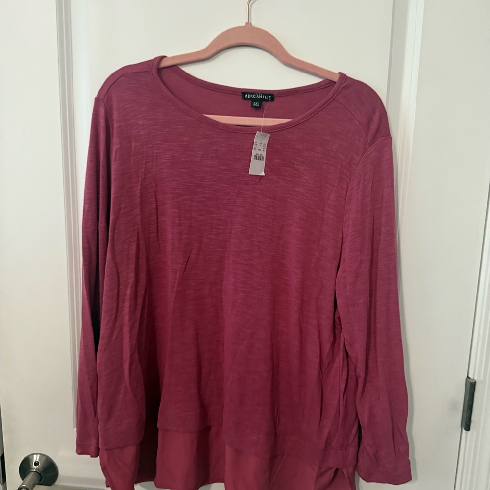 J. Crew Berry Long Sleeve Top